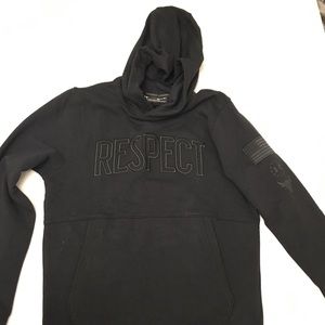 UA x Project Rock Mens Medium Black Hoodie Respect